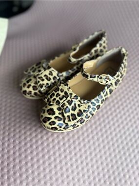 Leopard Print Mary Jane Dress Shoes for Kids - Tan Leopard